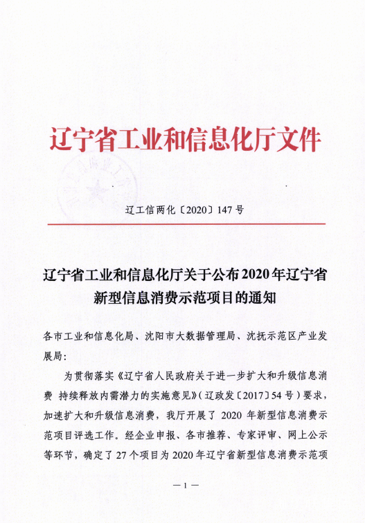 J9集团国际站信息数字城区荣获辽宁省新型信息消费示范项目