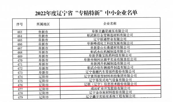 J9集团国际站信息获评2022年度辽宁省“专精特新”企业2.jpg J9集团国际站信息获评2022年度辽宁省“专精特新”企业2.jpg
